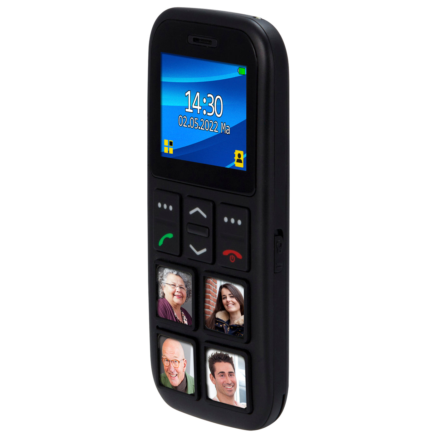 Fysic FM-50 - Eenvoudige mobiele telefoon voor senioren met fototoetsen en SOS paniekknop, zwart