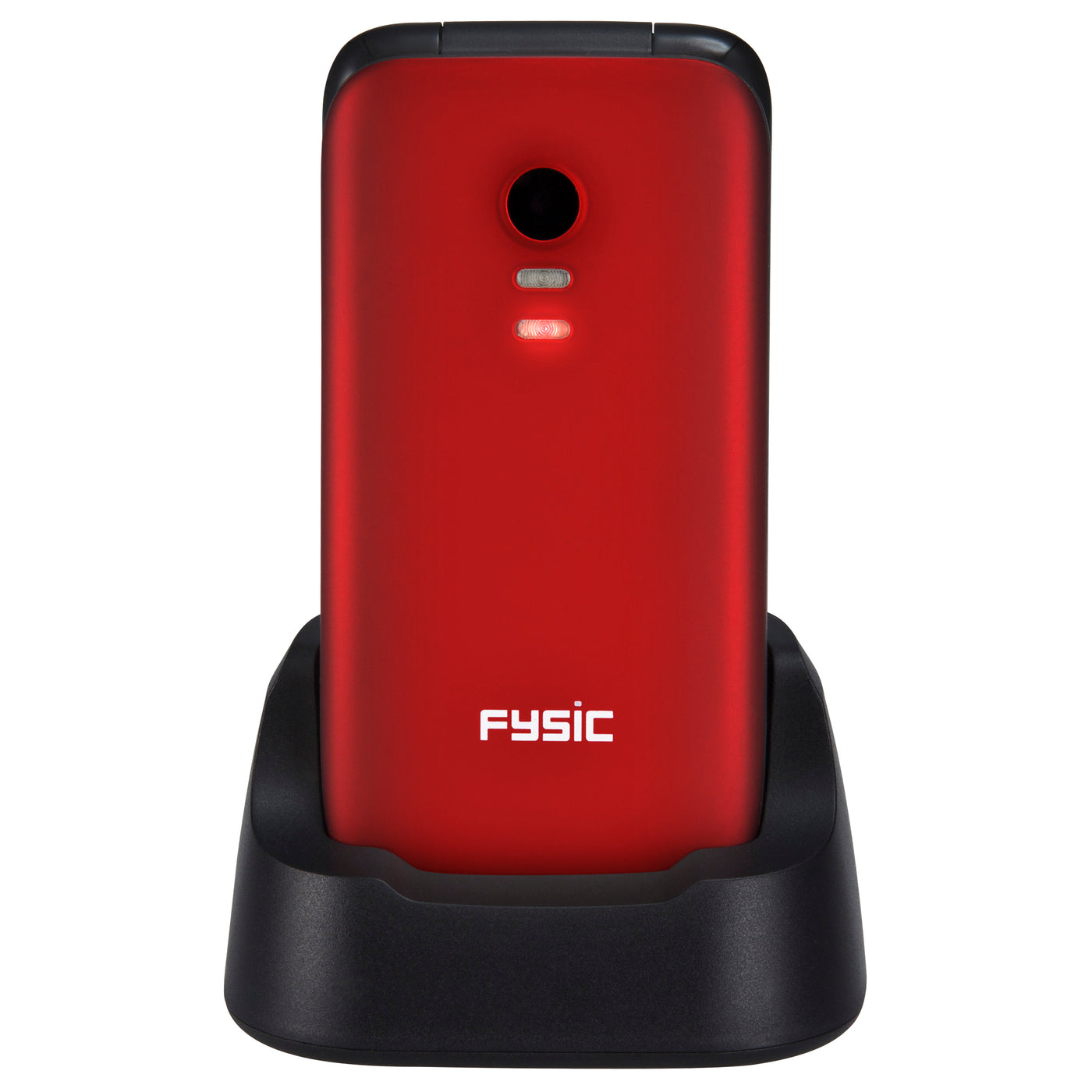 Fysic FM-9710RD - Eenvoudige mobiele klaptelefoon voor senioren met SOS paniekknop, rood