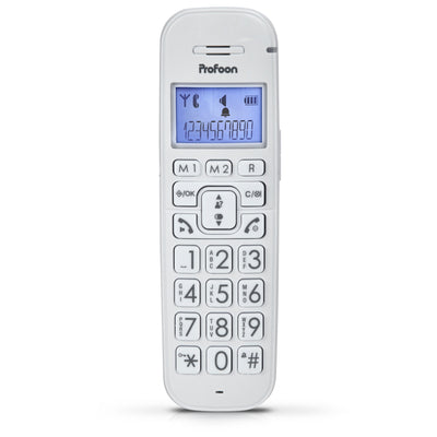 Profoon PDX-2608 DUO - DECT telefoon met grote toetsen en 2 handsets, wit