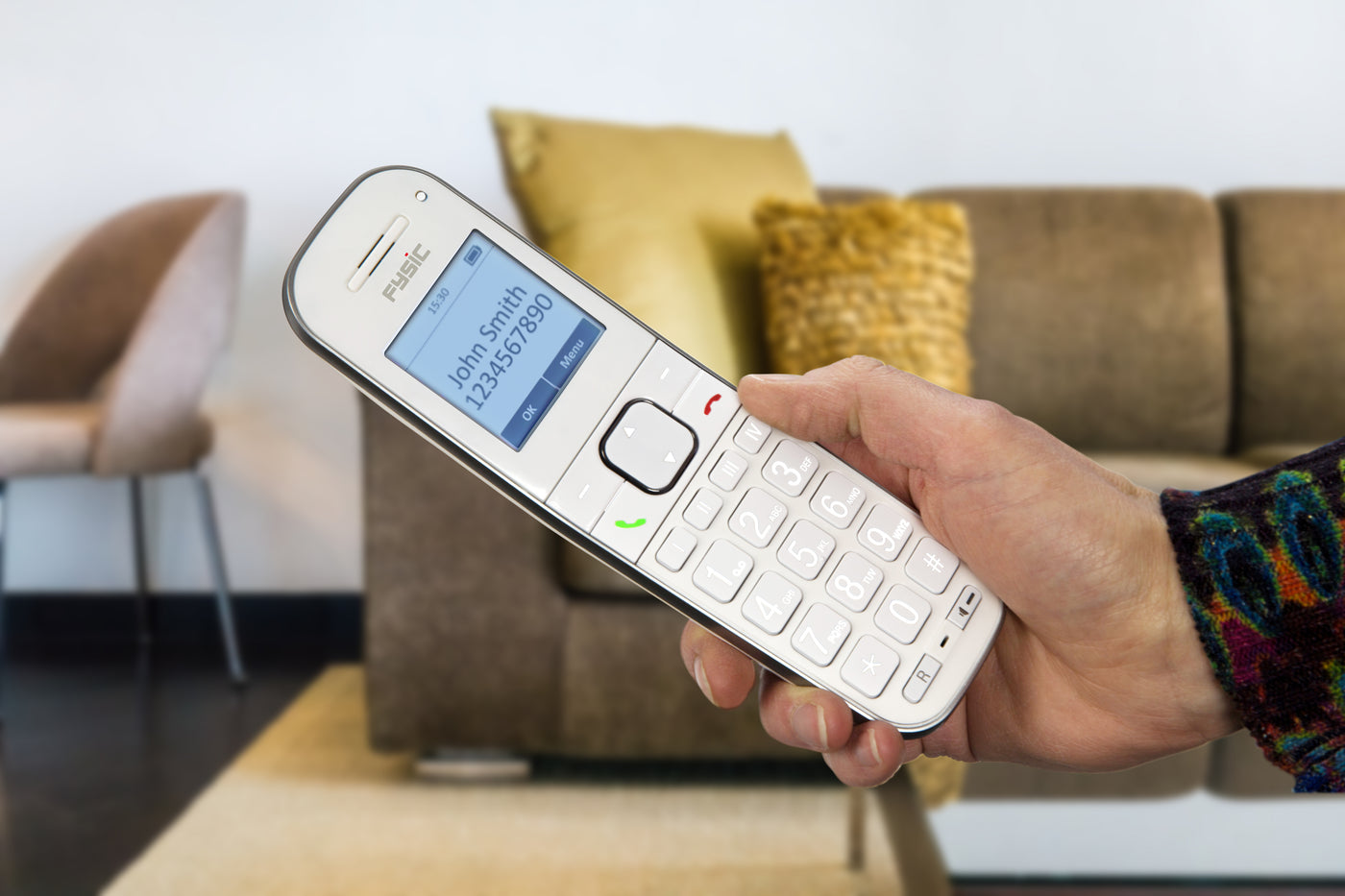 Fysic FX-9000 DUO - Senioren DECT telefoon met grote toetsen en 2 handsets, wit