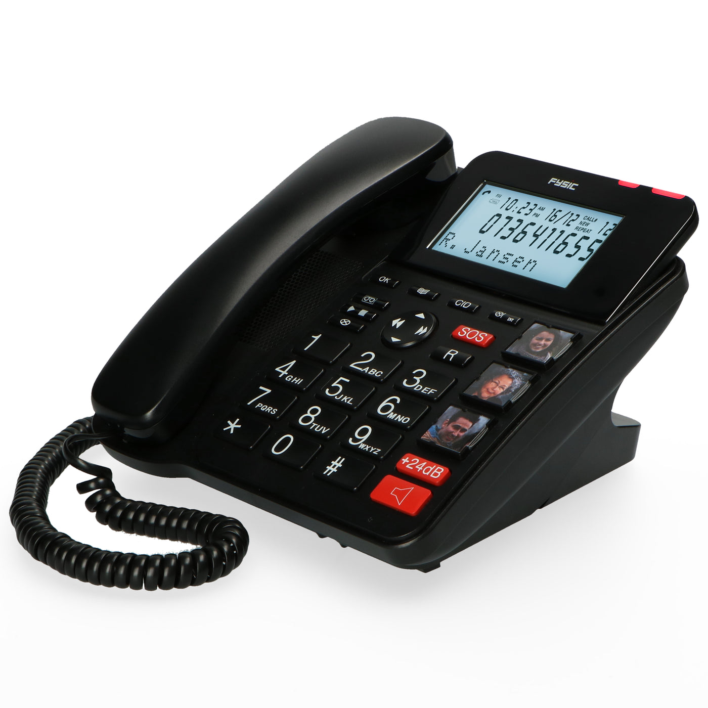 Fysic FX-8025 - Vaste telefoon met antwoordapparaat en DECT telefoon voor senioren, zwart