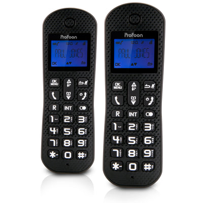 Profoon PDX-525ZT - DECT telefoon met antwoordapparaat en 2 handsets, zwart