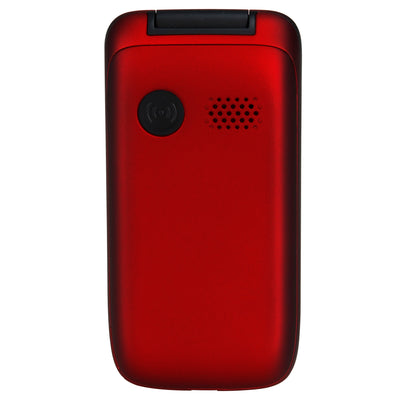 Fysic FM-9710RD - Eenvoudige mobiele klaptelefoon voor senioren met SOS paniekknop, rood