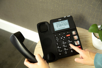 Fysic FX-8025 - Vaste telefoon met antwoordapparaat en DECT telefoon voor senioren, zwart