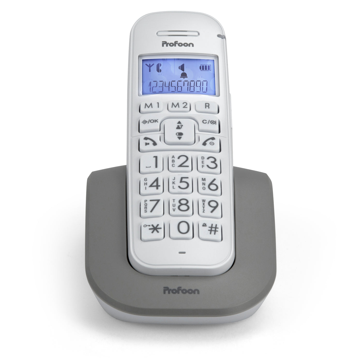 Profoon PDX-2608 DUO - DECT telefoon met grote toetsen en 2 handsets, wit