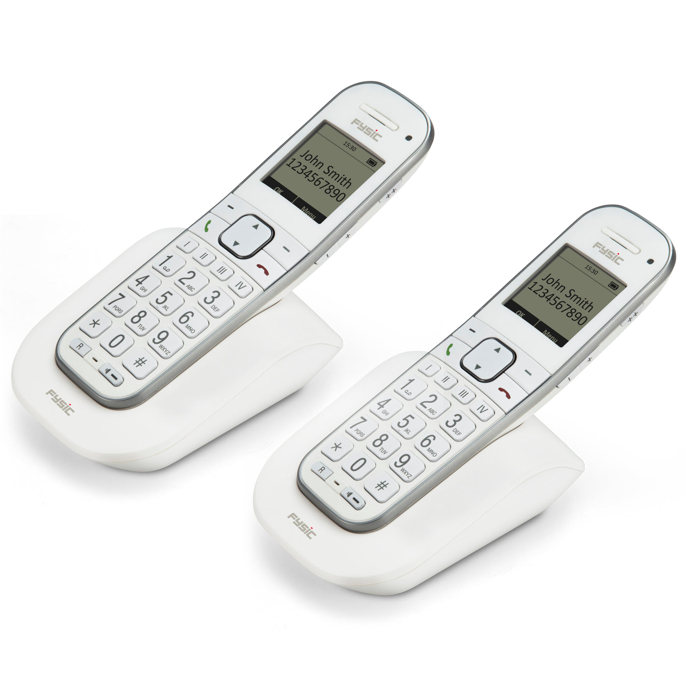 Fysic FX-9000 DUO - Senioren DECT telefoon met grote toetsen en 2 handsets, wit