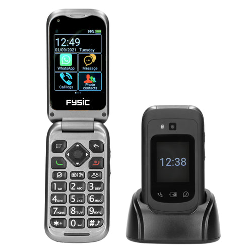 Fysic F25 - Eenvoudige 4G mobiele klaptelefoon voor senioren met SOS paniekknop