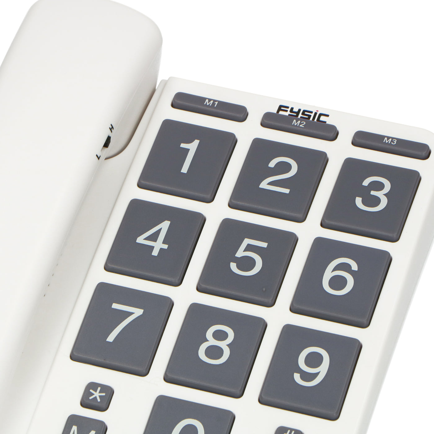 Fysic FX575 - Vaste telefoon met grote toetsen, wit/grijs