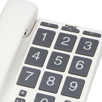 Fysic FX575 - Vaste telefoon met grote toetsen, wit/grijs