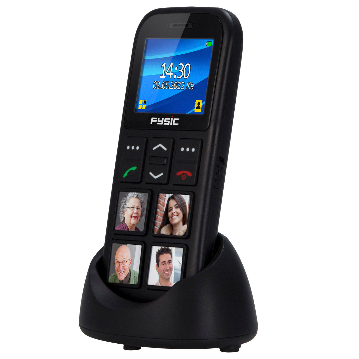 Fysic FM-50 - Eenvoudige mobiele telefoon voor senioren met fototoetsen en SOS paniekknop, zwart