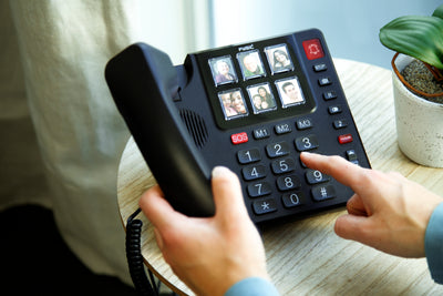 Fysic FX-3930 - Vaste telefoon met grote fototoetsen en cijfers, zwart