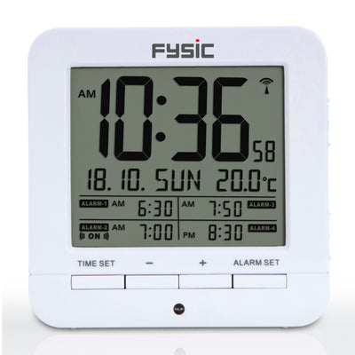 Fysic FKW-8 - Digitale wekker met temperatuurweergave, wit