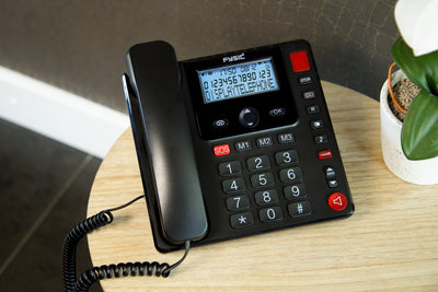 Fysic FX-3940 - Vaste telefoon met display en grote toetsen voor senioren, zwart