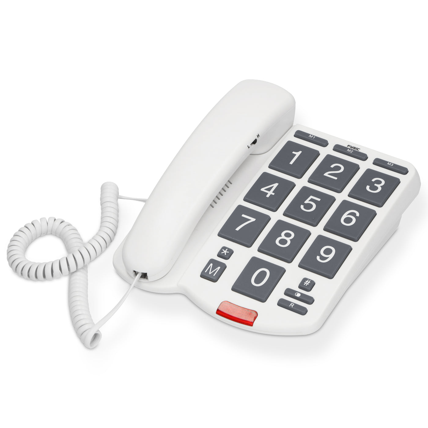 Fysic FX575 - Vaste telefoon met grote toetsen, wit/grijs