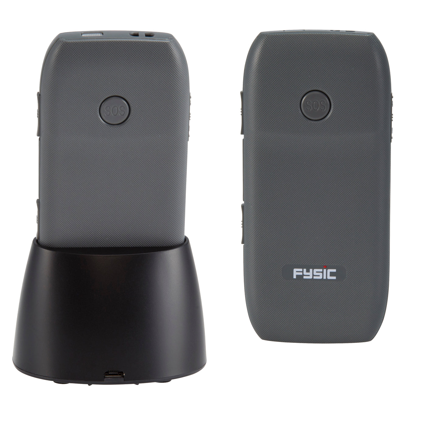 Fysic FM-7575 - Eenvoudige mobiele telefoon voor senioren met SOS paniekknop, zwart