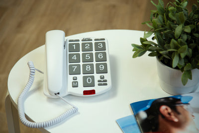 Fysic FX575 - Vaste telefoon met grote toetsen, wit/grijs