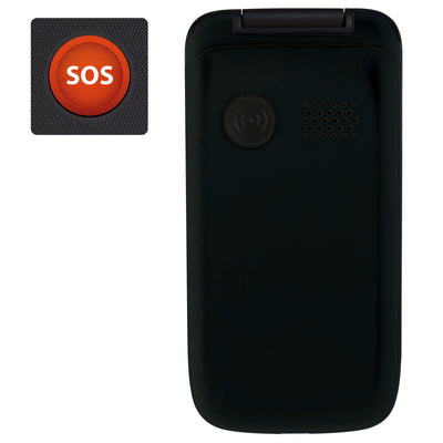 Fysic FM-9760ZT - Eenvoudige mobiele klaptelefoon voor senioren met SOS paniekknop, zwart