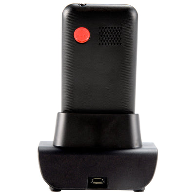 Fysic FM-6700 - Eenvoudige mobiele telefoon voor senioren met SOS paniekknop, zwart