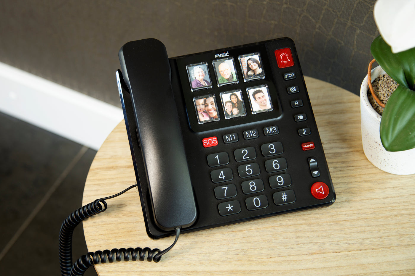 Fysic FX-3930 - Vaste telefoon met grote fototoetsen en cijfers, zwart