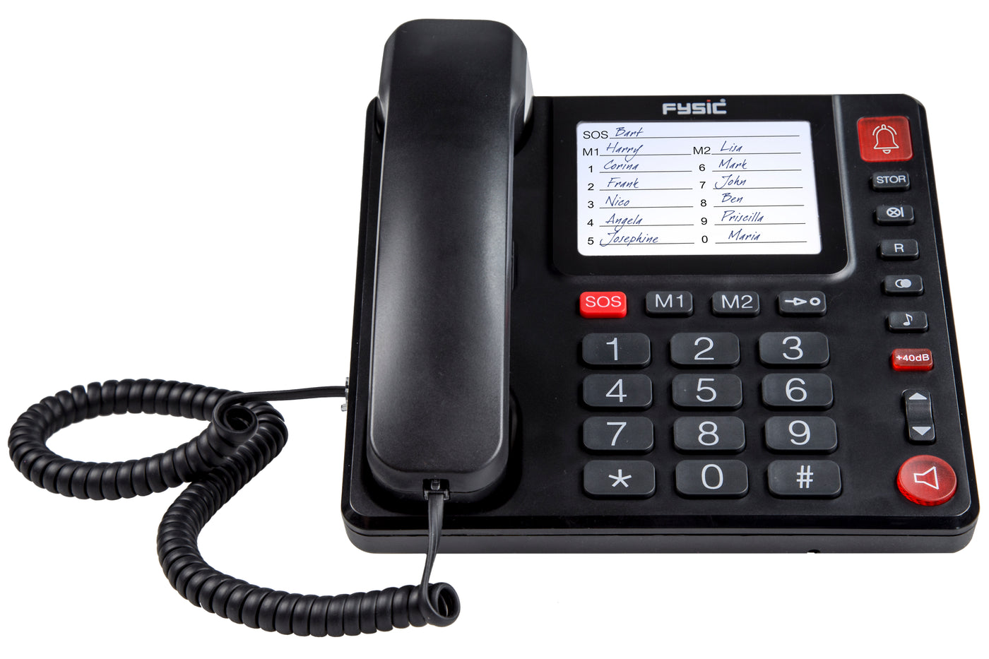 Fysic FX-3920 - Vaste telefoon met grote toetsen voor senioren, zwart