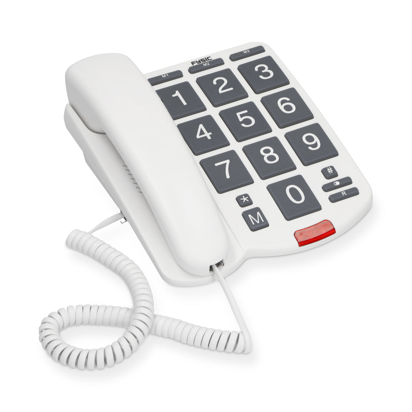 Fysic FX575 - Vaste telefoon met grote toetsen, wit/grijs