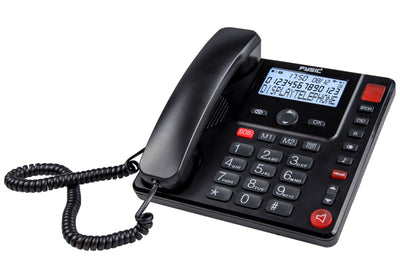 Fysic FX-3940 - Vaste telefoon met display en grote toetsen voor senioren, zwart
