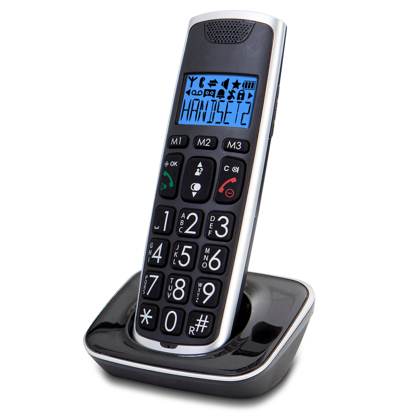 Profoon PDX-2728 - DECT telefoon met grote toetsen en 2 handsets, zwart