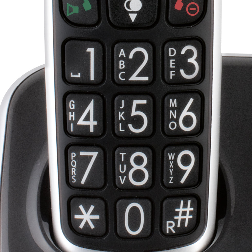 Profoon PDX-2728 - DECT telefoon met grote toetsen en 2 handsets, zwart